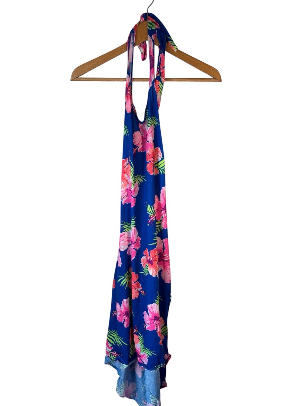 Ocean Pacific OP Floral Halter High Low Swimsuit Cover Up Maxi Dress Size Small